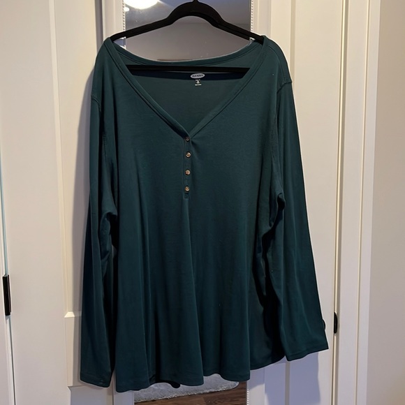 Old Navy Tops - Deep teal ribbed long sleeve shirt with buttons